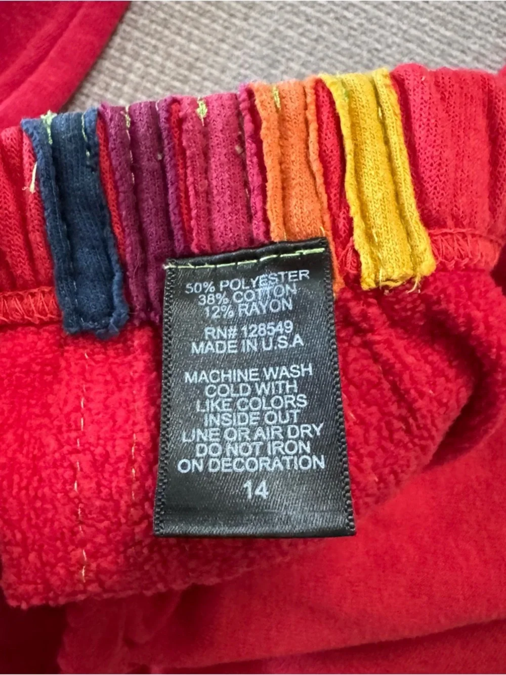 Aviator Nation Kids Red Sweatpants with Yellow Side Stripe 14
